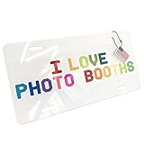 Metal License Plate I Love Photo Booths,Colorful