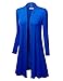 LL WSK1048 Womens Solid Long Sleeve Open Front Long Cardigan XL Royal_Brite