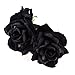 DreamLily Day of The Dead Headband Costume Rose Flower Crown Mexican Headpiece BC40 (Big 3 Black Flower)