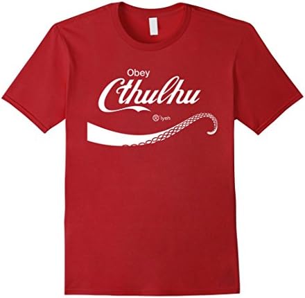 Mens Obey Cthulhu Soda Parody Cthulhu Shirt XL Cranberry