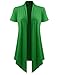 ALL FOR YOU Women's Soft Drape Cardigan Short Sleeve Green Large