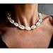 BAROGIRL Shell Necklace Choker White Seashell Necklace Handmade Cowrie Necklace Adjustable Beach Jewelry for Women and Girls