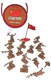 WWII Russian Infantry with Flag World at War Toy Soldiers Series Plastic Army Men Figures 1/32 Scale 17 Pieces with Reusable Tube Storage