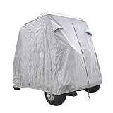 Summates Golf Cart Cover, Fits Yamaha Drive, EZ Go,Club Car Precedent,Color Tan, Gray (Light Gray, Fit 2-Person)