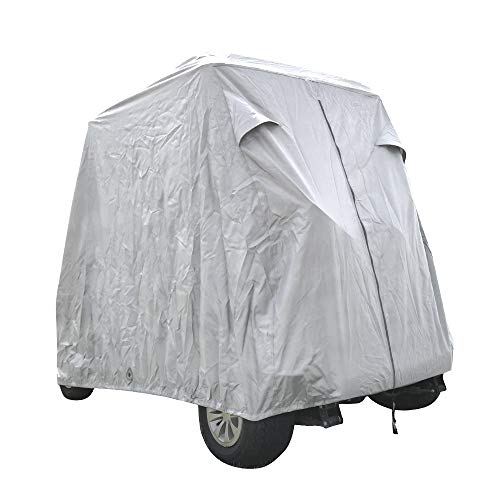 Summates Golf Cart Cover, Fits Yamaha Drive, EZ Go,Club Car Precedent,Color Tan, Gray (Light Gray, Fit 2-Person)