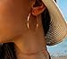 Calors Vitton 4 Pairs a Set Stainless Steel Large Hoop Earrings for Women 30-60mm Gold