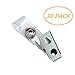 Badge Clips 30pcs Double Hole Metal Name Tags Holder with PVC Straps, ID Strap Clip Adapter ID Badge Clips, Clear,30 Clips per Pack (Clear 30pcs)