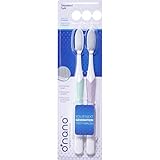 O'Nano Standard Soft Toothbrush (Dual Pack) - Soft Heads, Cleaner Oral Care, Anti-bacterial Sanitizer Shield, Great for Braces, Sensitive Teeth and Gum Recessions, Fits Your Holder, for Adults Only