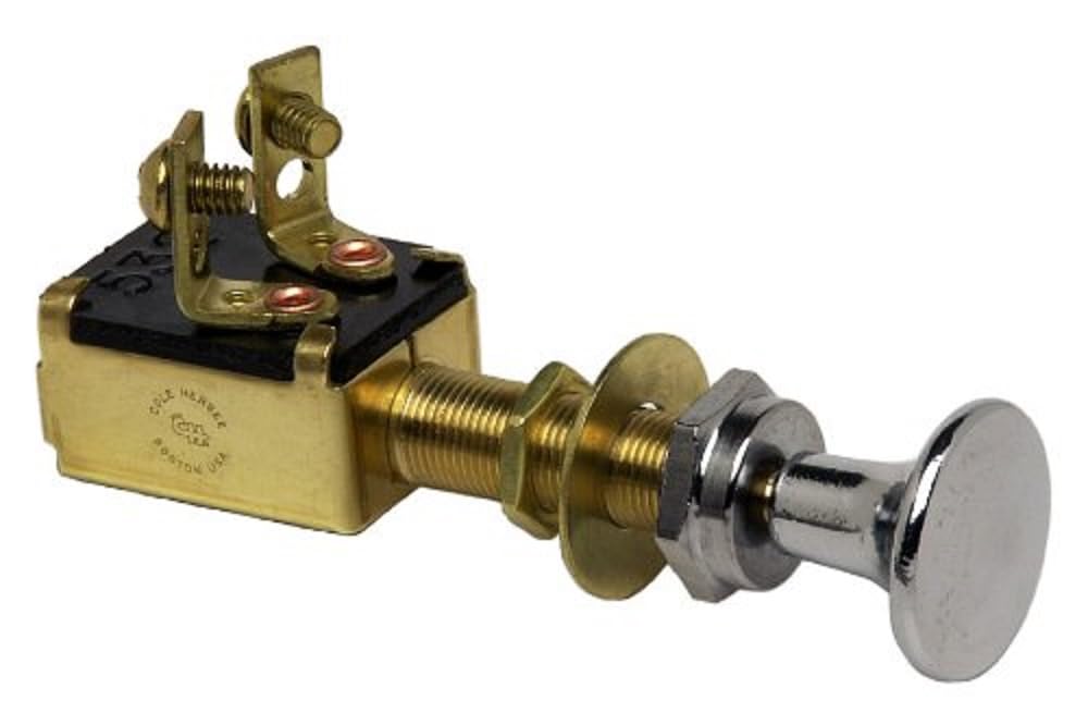 Photo 1 of Cole Hersee (M-628-BP) SPST Push-Pull Switch, Chrome