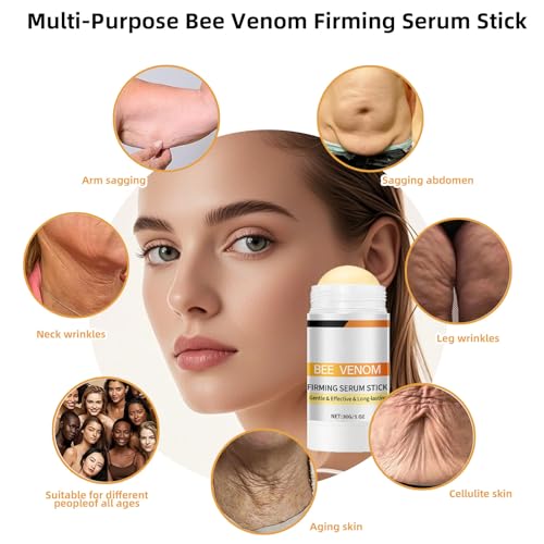 2PCS Bee Venom Firming Serum Stick, Anti-Ageing Facial Lifting Balm, Moisturising & Nourishing Skin Repair, Reduces Wrinkles & Sagging, Improves Skin Elasticity for Face Neck (30g)