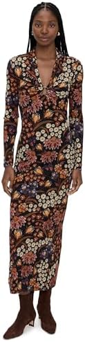 black toucans scarf long sleeve maxi dress FARM RIO Anthropologie Black Toucans Scarf Long Sleeve Maxi Dress medium