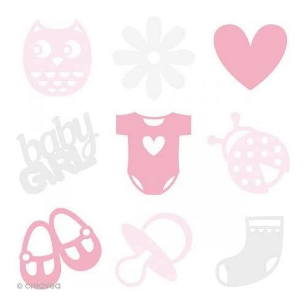 Artemio 13070138 Set of 45 Mini Silhouettes, Felt, Multi-Colour, 9 x 1 x 9 cm