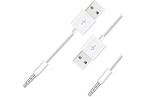 Sidiyang USB Power Charger and Sync Data Cable,2-Pcs Compatible for iPod Shuffle Charger Cable Compatible for iPod Shuffle 3r