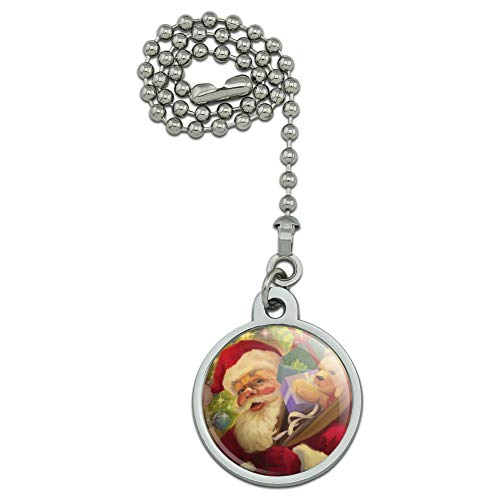 GRAPHICS & MORE Christmas Holiday Santa Jolly Sparkle Ceiling Fan and Light Pull Chain