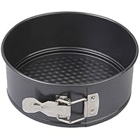 Gabkey 8 inch Circular Springform Interlocking and Leak- Proof Seal Carbon Baking C AKE Pan