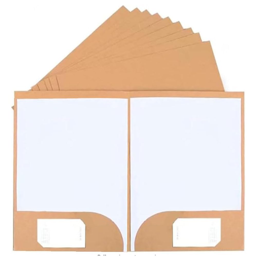DZOZO 10pcs File Folder Double Insert Folder A4 Letter Size Folder Kraft Black Cardboard Folder Office Project File Presentation Folder for Home School Meeting Report Office Stationery Supplies