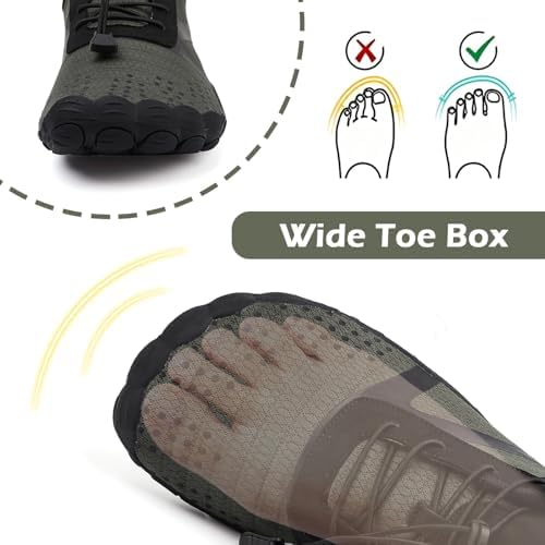Unisex Traillaufschuhe Herren Damen Barfußschuhe Trekking Wanderschuhe Leicht Laufschuhe Knit Sneaker Fitnessschuhe Wasserschuhe 42EU Schwarz/Grau