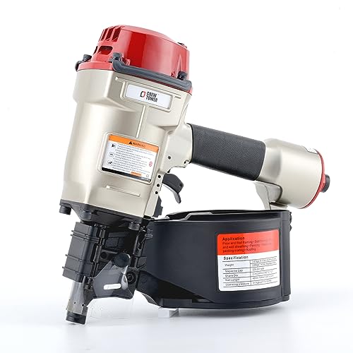 Cladding Gun CREWTOWER CN70 Coil Siding Nailer - Pneumatic Nail Gun for Framing ...