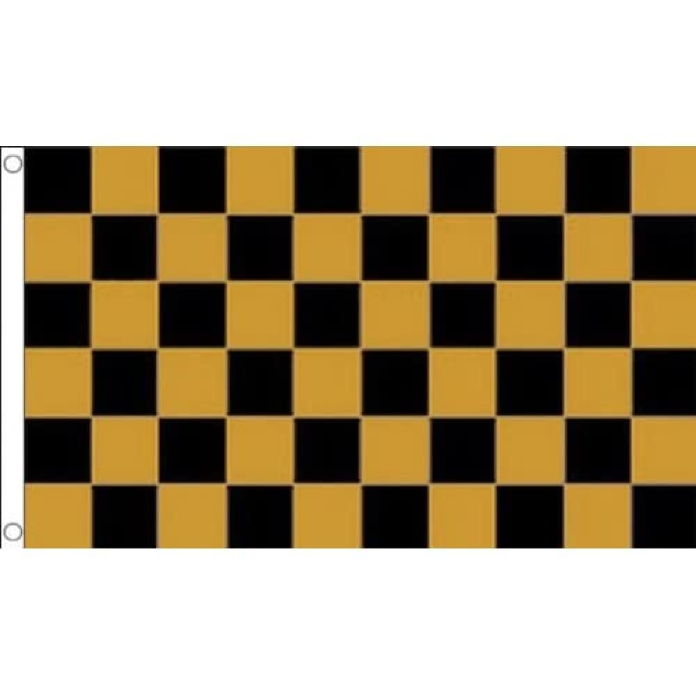 AZ FLAG - Black And Gold Check Flag - 3x5 Ft - 100D Polyester Checkered Racing Banner with Two Metal Grommets - Fade Resistant - Vivid Colors - 3' x 5' Feet - 150x90 Cm