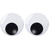 DECORA 7.5 Inch Giant Googly Eyes Plastic Wiggle Eyes with Self Adhesive for Chritsmas Tree Party Decorations 2 Pieces