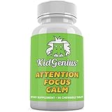 KidGenius Chewable Brain Supplement- More Attention, Focus &amp; Calm- Specially Formulated Brain Function Booster For Kids by Dr. Robert Melillo.