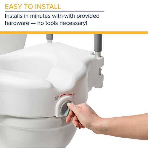 Drive Medical RTL12027RA 2in1 Raised Toilet Seat with Removable