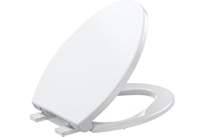 Elongated Toilet Seat with Soft Close - Quiet Slow-Close Lid, Quick-Release for Easy Cleaning, Top-Mount Installation, Durabl