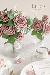 Ling's Moment Roses Artificial Flowers 25pcs