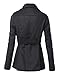 LE3NO Womens Classic Double Breasted Trench Pea Coat Jacket with Pockets