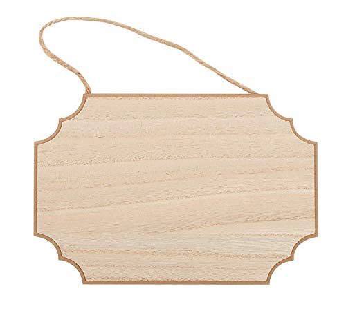 image for Juvale Unfinished Wood Plaque - 6-Pack Hanging Wooden Plaque with Jute