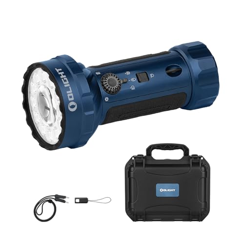 OLIGHT Marauder Mini 2 Bright Flashlight 10,000 Lumen with 750 Meters Beam Distance, Rechargeable Light with Dual Charging & 5 Lighting Modes for Outdoor, Camping, Emergencies (Midnight Blue)