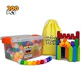 RisingStar Interlocking Building Castle Blocks - Original & Fun Design Building Block Set for Cognitive Development - STEM Toys for Boys and Girls - 300 Pieces