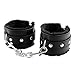 Bhwin PU Leather Handcuffs Adjustable Soft Wrist Cuffs (Black)