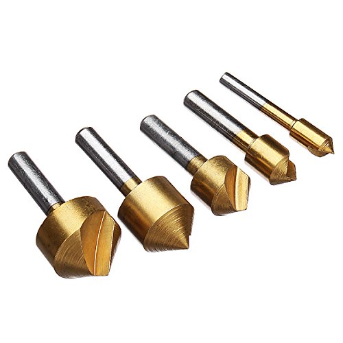CEFEPH 5pcs Metric Single Flute Countersink Drill Chamfering Cutter Bit