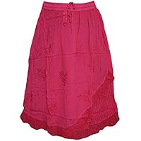 Mogul Interior Women's Rayon Boho Gypsy Long Maxi Tiered Skirt S/M/L