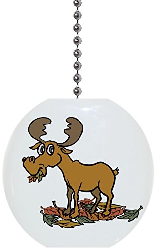 Moose with Leaves Solid Ceramic Fan Pull