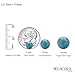 Sterling Silver Natural Milky Aquamarine Gemstone Round Blue Stud Earrings