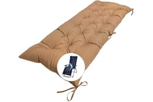 GHKWXUE Recliner Chair Cushion for Patio Lounge Chair Cushions Outdoor/Indoor Furniture waterproofzero Soft Comfortable Thickened Bench Cushions with 8 Ties and Fixed Top Cover:20" Wx70 Lx3”T & Khaki