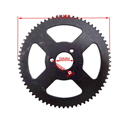 TC-Motor 6 Tooth Clutch Drum Gear Box 68 Tooth Rear Chain Sprocket 25H Chain (136 Links) For 2 Stroke 47cc 49cc Minimoto Pocket Bike 4 Wheeler Quad ATV