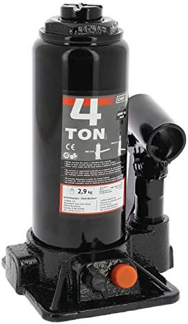 CAR+ 2202003 Aluminium Hydraulic Bottle Type Jack, Capacity 3 Tonnes, Black
