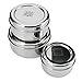 18/8 Stainless Steel pack of 3 nesting Lunch Box and food storage container set - Eco friendly, Dishwasher Safe, BPA free, Great for snacks or food storage (10 to 24 fl oz)
