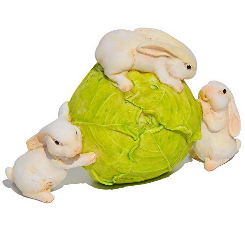 Top Collection Enchanted Story Fairy Garden Rabbits Rolling Cabbage Outdoor Sta…