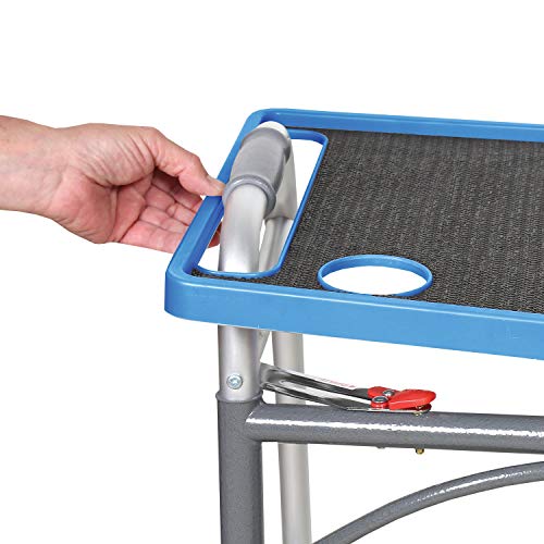 Support Plus Walker Tray Table Accessory with Non-Slip Mat/Cup Holders (21"x16") - Royal Blue