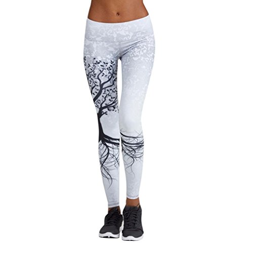 Women Leggings, Gillberry Women Sports Trousers Athletic Gym Workout Fitness Yoga Leggings Pants (M, White)