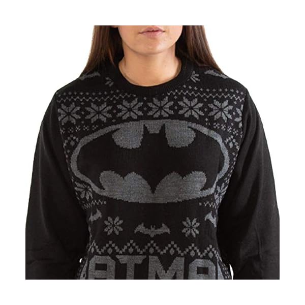 London Co. DC Originals Batman Black Unisex Christmas Knitted Jumper - Image 4