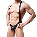 YUFEIDA Men's Athletic Supporters Faux Leather Soft Jockstrap Leotard Slim Fit Active Base Layers Jumpsuits Bodysuit