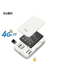 Compañero de viaje kuwfi Wireless Pocket 4 G Wifi Router con ranura para tarjeta SIM Apoyo B1 (2100MHz), B3 (1800MHz) B5 (850MHz) Red de correa