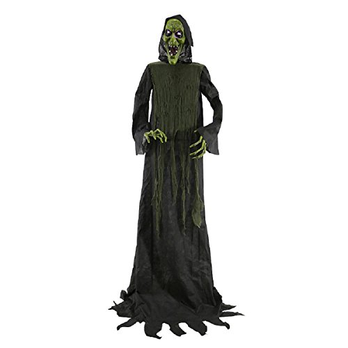 Halloween Lifesize 6' Animated Spooky Witch W/ Led Lighted Eyes Prop Decoration
