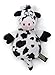 HEAR DOGGY! Flattie Cow Silent Squeak Plush Dog Toy w/ Chew Guard Technology - Black/White, Large