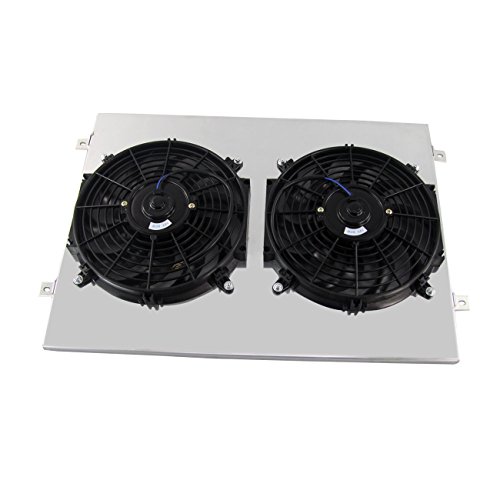 Primecooling Aluminum Radiator Shroud + Fan (12 inches Dia.) for Ford Bronco ,F100 F250 F350 1967-81